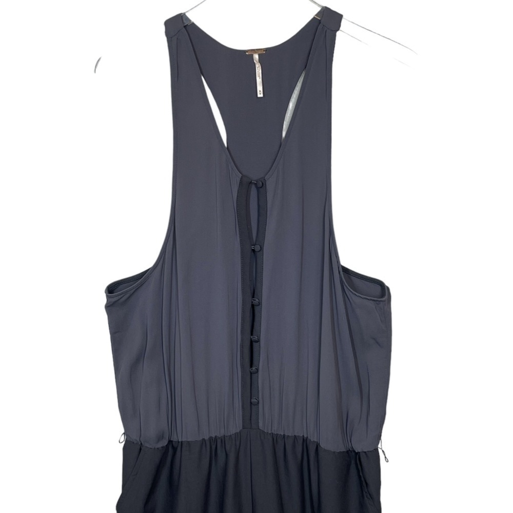Free People Angelica Slouch Button Racerback Slate Blue Jumpsuit Size M - Picture 3 of 15